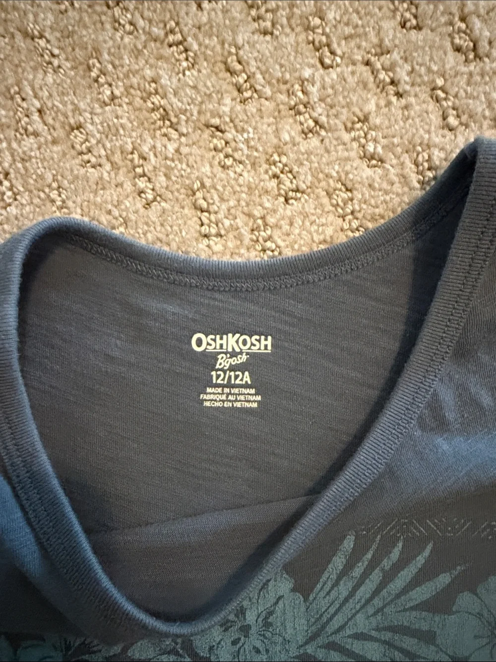OshKosh B'gosh Navy Tank with Teal Floral Band